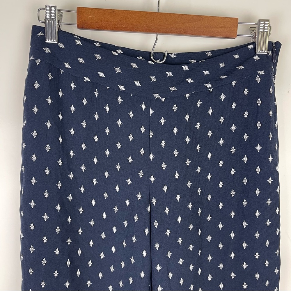 Cabi Trackstar Wide Leg Pants Women’s Blue Print Pull On Casual Resort Office - Picture 9 of 9